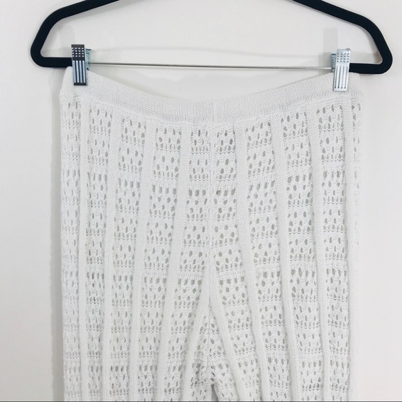 Free People Beach Quinn Crochet Flare Pants White - Picture 6 of 6